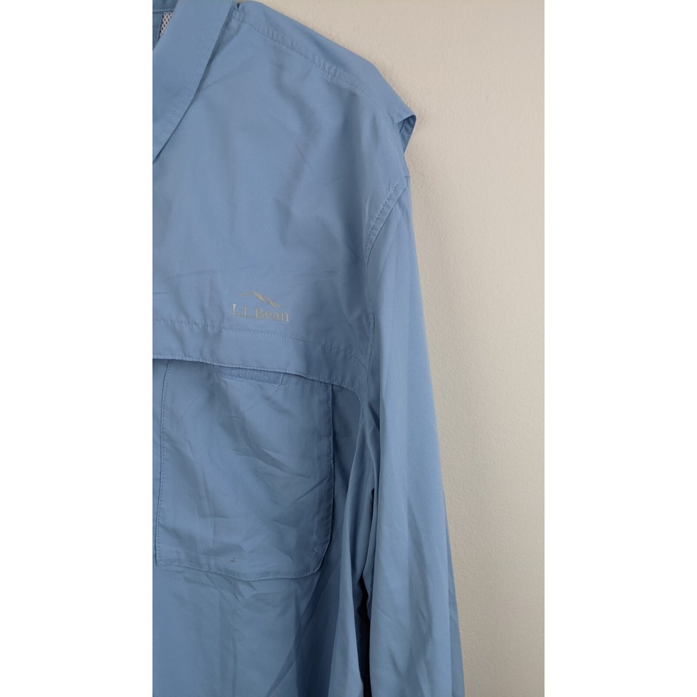 L.L.β Bean Men's XXL Blue NylonβBlend Vented Fishing Shirt β Outdoor Utility - Picture 7 of 16